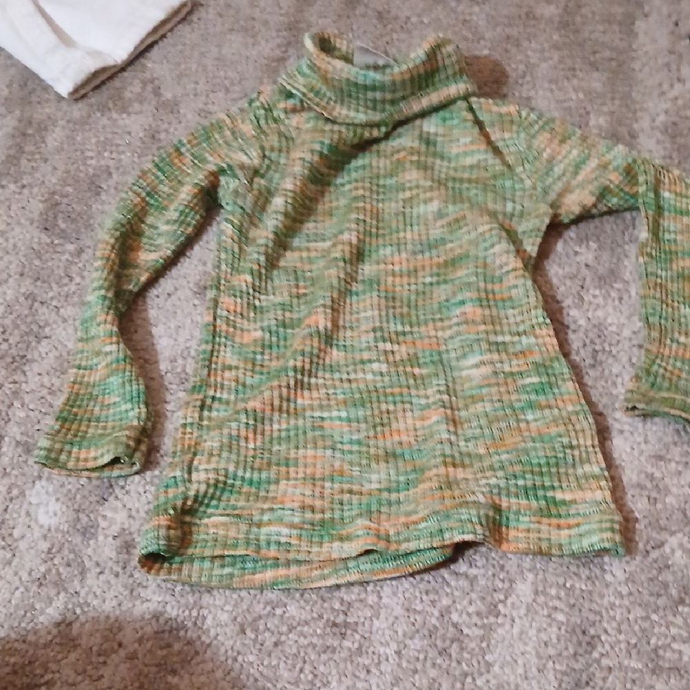 Cozy Kids Green and Tan Sweater